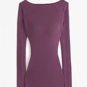 NWT ABERCROMBIE & FITCH A&F Women's Long-Sleeve Mini Sweater Dress | Size L| $80